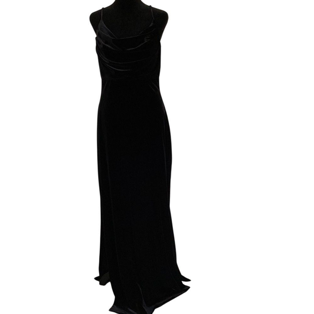 Revelry‎ Womens Skye Velvet Long Dress Size 10 Black Elegant Special Event